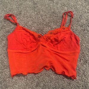 Red Lace Going Out Top